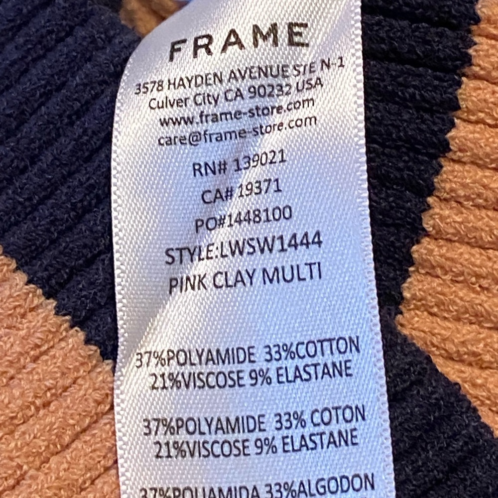 Frame Short Sleeve Ribbed Sweater Size Medium - Picture 8 of 10